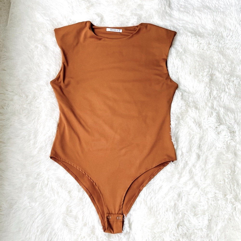 Sleeveless Brown Bodysuit, L